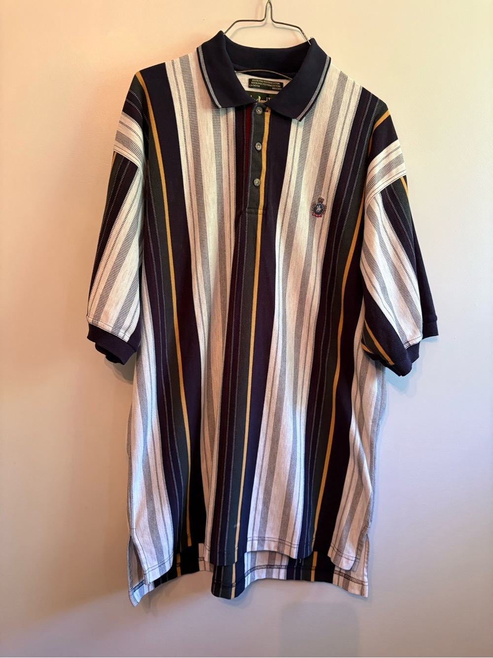 Vintage Knights of Round Table striped polo shirt